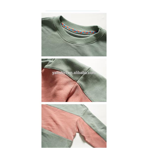 mens crewneck sweatshirt custom splicing cotton sweatshirt without hood