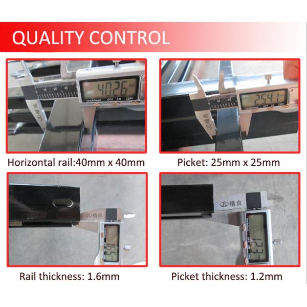 Powder Painted Black Welded Security Steel Fence Iron Fence Panel