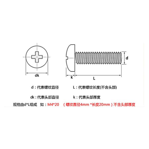 304 Stainless Steel Round Head Screw M2 Cross Pan Head Small Screw Anti-Rust Waterproof Pan Head
