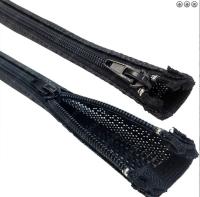 Enveloppe tressée par manchon de câble noir flexible de tirette pour la protection de fil