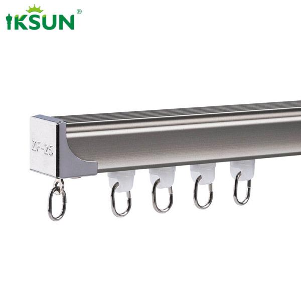 Matte Brushed S Fold Curtain Track , Aluminium Curtain Rail Noise Free