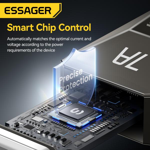 ESSAGER ES-X75 ステンレスステール 7A Usb A から C タイプ 急速充電データケーブル