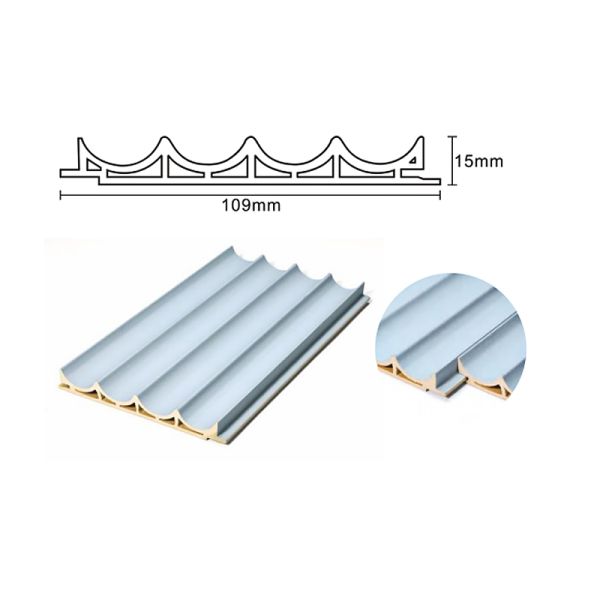 Inner Arc Corrugated PVC Fluted Wall Panels 109x15mm Waterproof B1 Fire Retardant Cladding for Interior Feature Walls