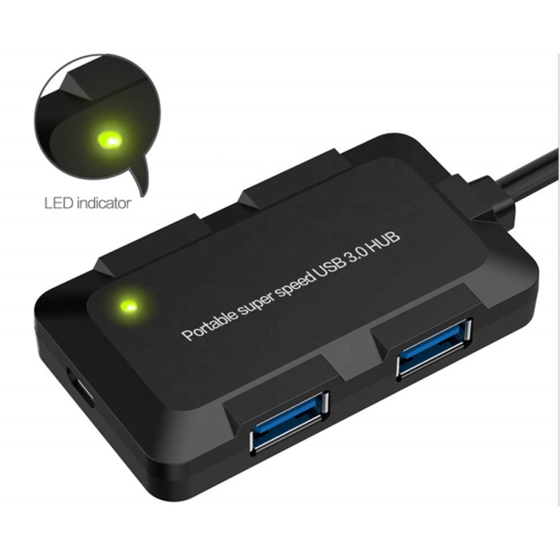 Plastic Desk Computer 4 Port LED Indicator USB 3 HUB