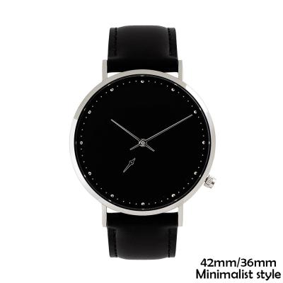 Round Mark Mens Wrist Watch Leather Bracelet , Leather Belt Watches
