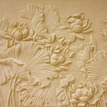 Natural Sandstone Relief Mural Hand Carved Picture Based Customization Marble Sandstone Relief