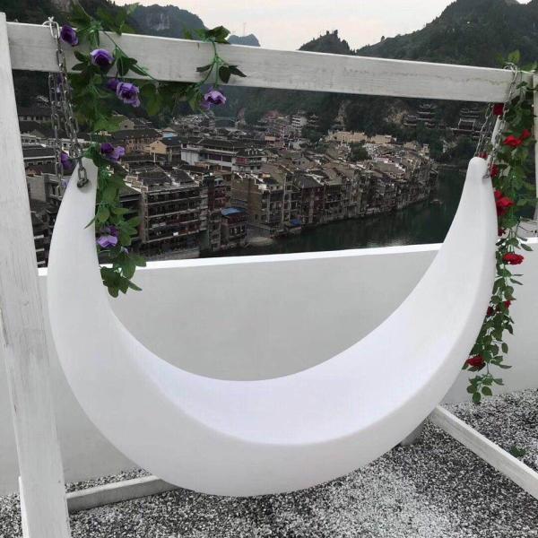 Glow Led Moon Chair with Rechargeable Lithium Battery