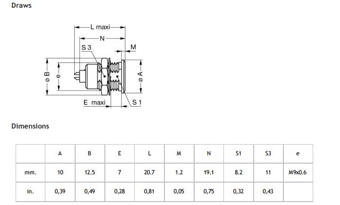 Lemo Type Connector Keying A Lemo Alternative Female Socket EGA.0B.305.CLL With 2 Key