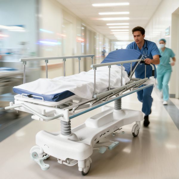 Hydraulic Height Adjustable Stretcher Trolley for Emergency & Recovery