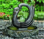 Granite Water Cast Stone Garden Fountains With Crystal Ball Outdoor Ornament