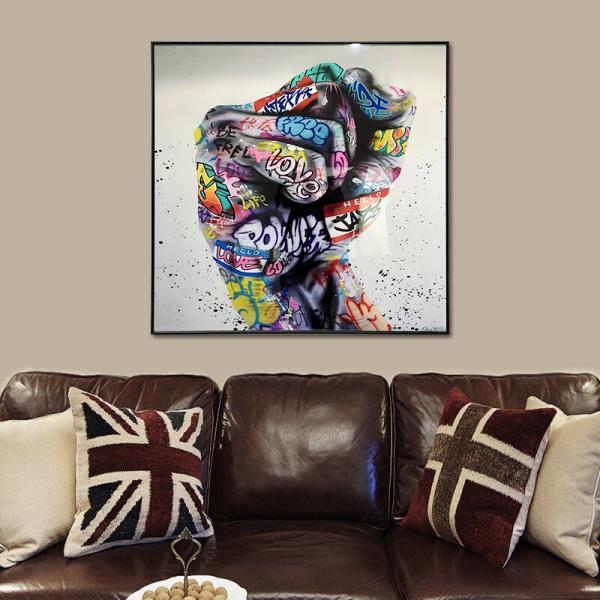 OEM ODM Graffiti Crystal Porcelain Painting Digital Print For Modern Living Room Decor