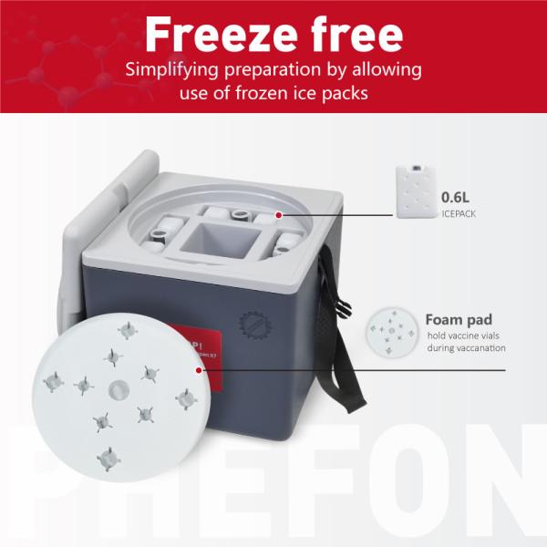 FFVC-1.7L Freeze-free Vaccine Cooler Box Built With Polyurethane Foam Insulation Ensuring Medical Blood Vaccine Cold Chain Storage