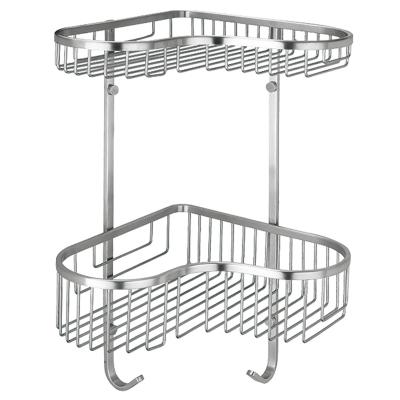 OEM ODM  Bathroom Storage Baskets Wall Mounting 2 Tier Shower Basket