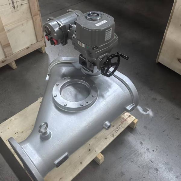 Ductile iron wear-resistant three-way diverter valve forabrasive material