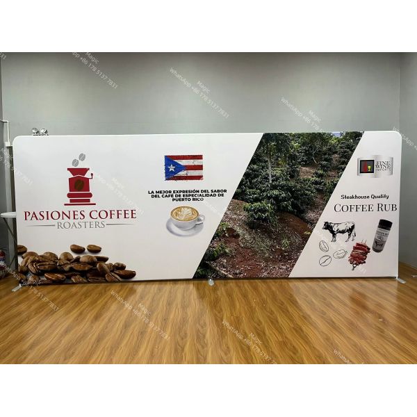 12x8 15x8 20x8 Tension Fabric Display Backdrop Portable Exhibition Banner Stand