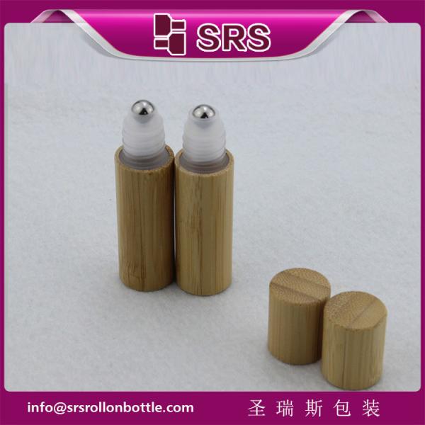 SRS 5ml bamboo roller ball bottle, bamboo plastic eye cream bottle