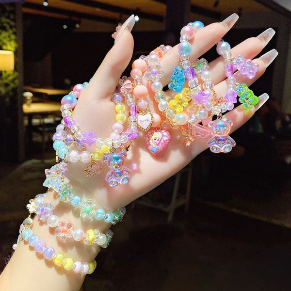 Children's Baby Cute Cartoon Pearl Bracelet Little Girl's Beaded Bracelet