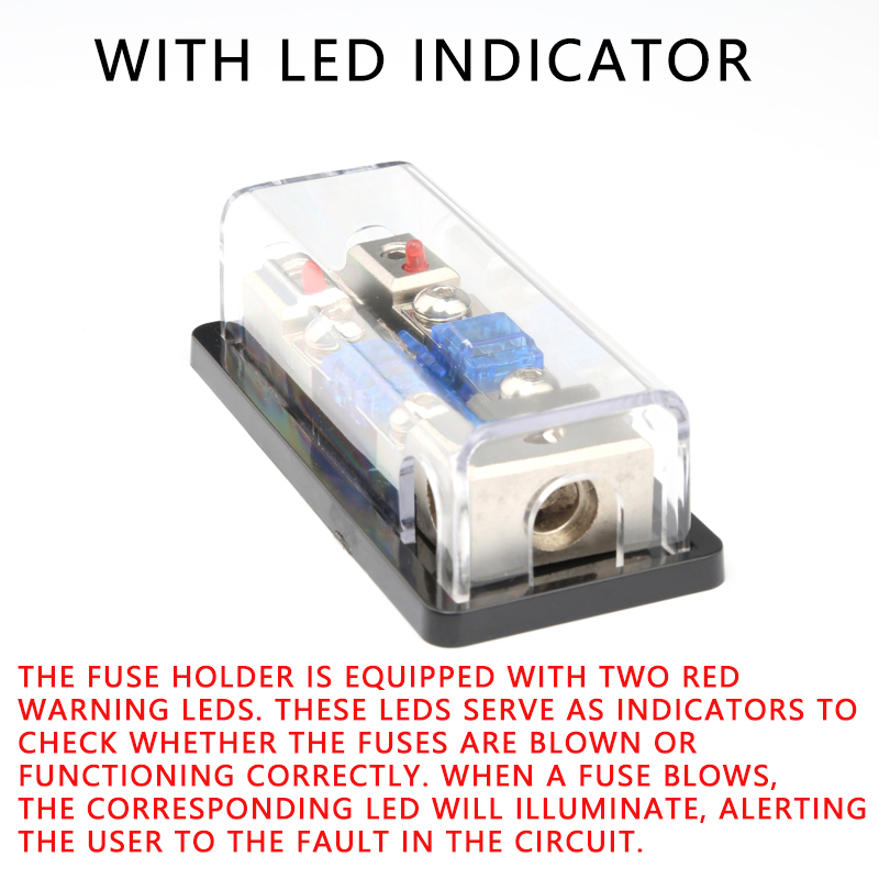 2 Way Car Fuses Box Holder 8GA AFS Mini ANL Fuse Block для 60A с светодиодным индикатором
