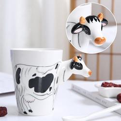Customized Cute Ceramic Coffee Mugs 3d Animal Pattern For Gift