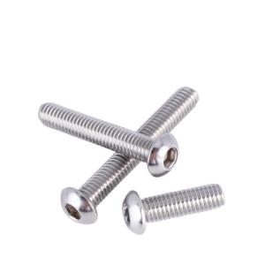 Cabeça de botão DIN 7380 SS304 A2-70 aço inoxidável Hex Socket máquina parafuso