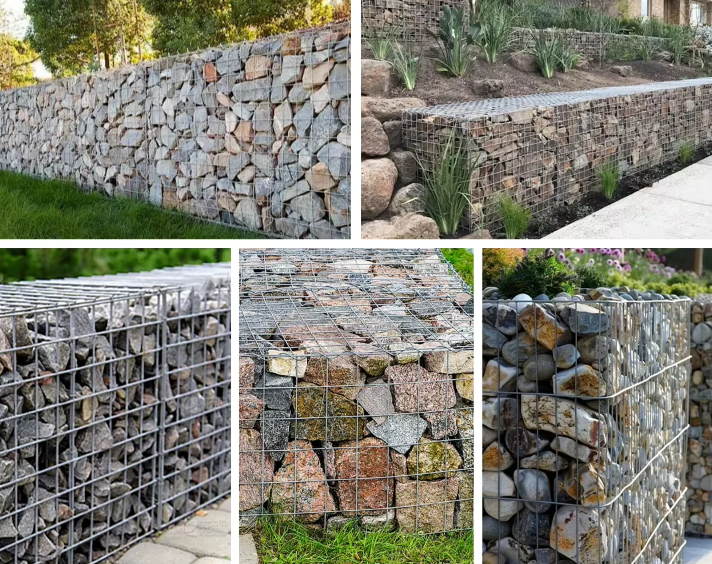 Galfan Welded Gabion Stone Wall For Landscape Stone Cage Retaining Wall