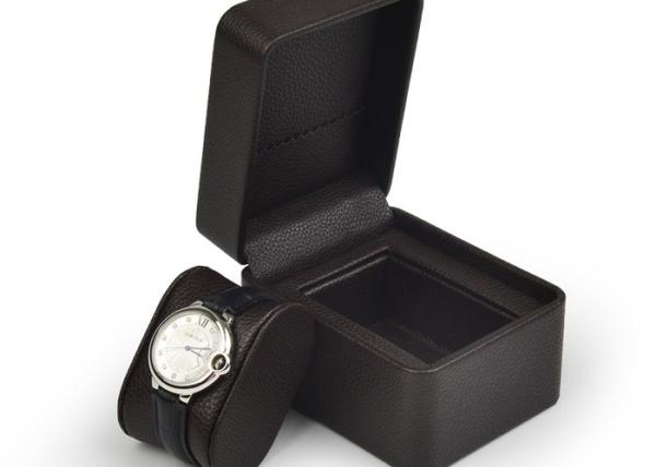 Brown PU Leather Watch Packing Box Customized Size with Velvet Pillow