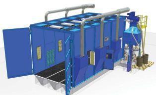 Dust Cleaning Sand Blasting Room , Abrasive Blast Cabinet Customized Power
