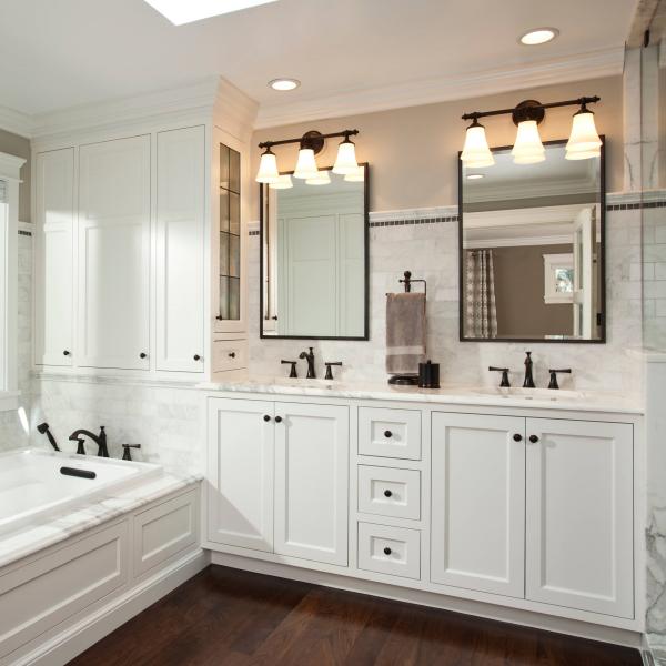 American White Lacquer Bathroom Vanity Fancy Shaker Style Bathroom Cabinet