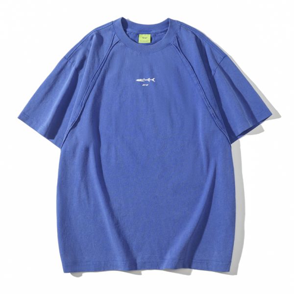 Vintage Cartoon Print Knitted 300g Heavyweight Men's Short Sleeve Summer 100% Cotton Breathable Oversized T-shirt OEM