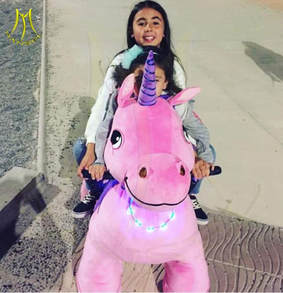 Hansel  wholesale battery plush electric ride on unicorn plush animal electric scooter for adults