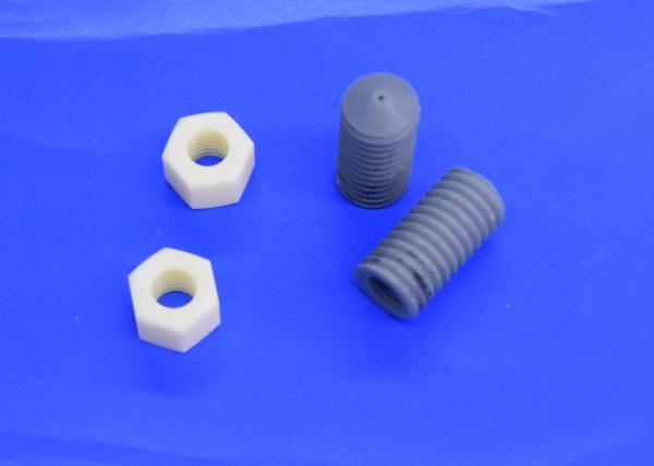 M6 Alumina Ceramic Nut and Bolts ,  Aluminum Nitride Thread Tube