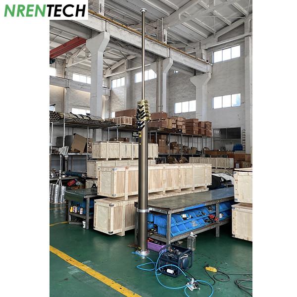 12m aluminum mobile telescoping mast 30kg payloads 2.55m closed height-pneumatic lifting
