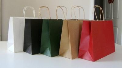 Decorative Colored Paper Gift Bags With Handles , Recycled Paper Shopping Bags