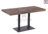 Durable Restaurant Dining Table Indoor 3/4/5cm Thickness With Solid Wood Face