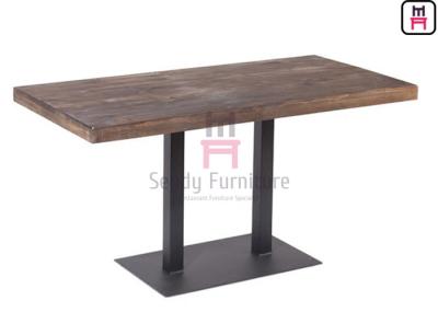 Durable Restaurant Dining Table Indoor 3/4/5cm Thickness With Solid Wood Face