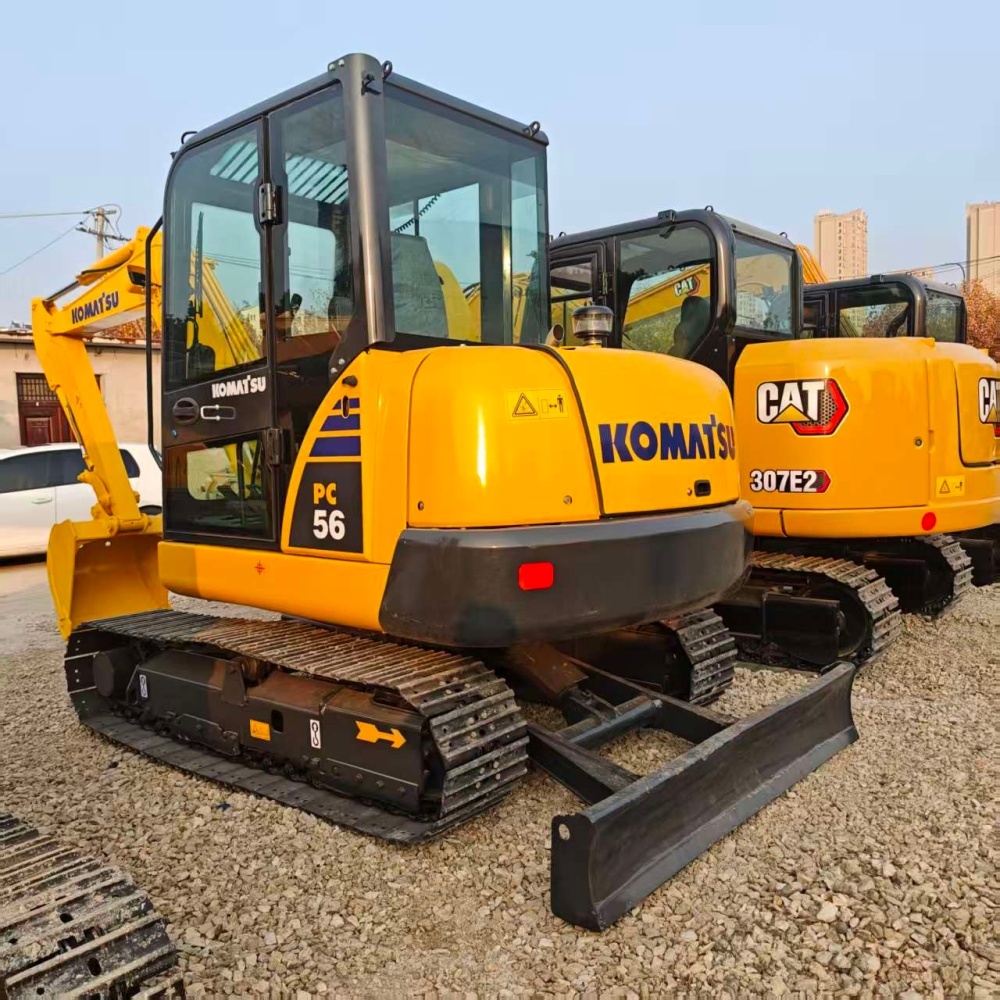 Used 5.6 Ton Komatsu PC56 Mini Crawler Excavator For Small Engineering Works