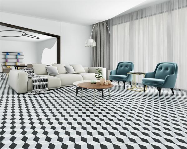 20x20cm Black Gray Ceramic Rustic Tile for Indoor Floor