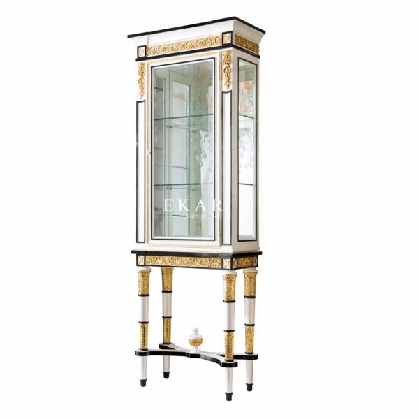 Household high grade solid wood wooden free stand glass display cabinet FLN-M-JG201