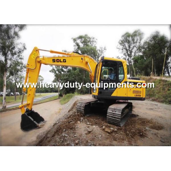 Hydraulic excavator LG6150E with standard arm with rock bucket in volvo technique