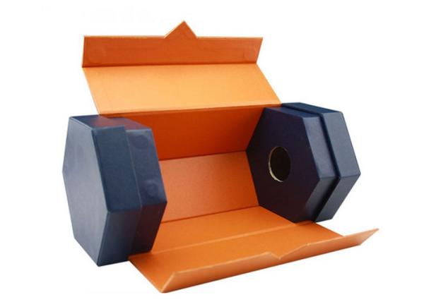 High End Long Wine Cardboard Boxes , Liquor Bottle Gift Boxes For Wine Glasses