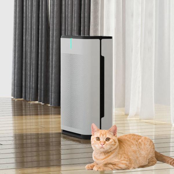 LED Touch Screen Pet Air Purifier For Allergies  ABS Plastic Material Pet Air Cleaner