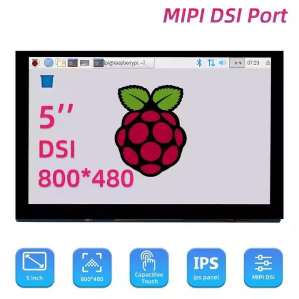 5 inch 800x480 MIPI DSI LCD Touch Screen Display For Raspberry Pi 3 4B