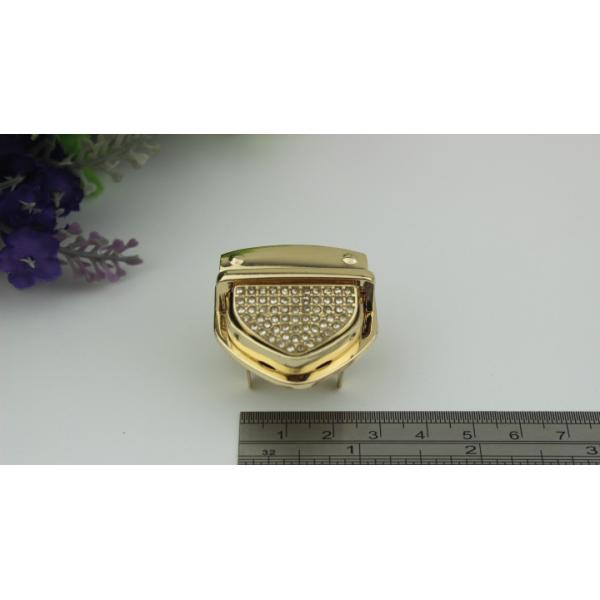 New design two style size gold diamond decoration press push button locks for handbags