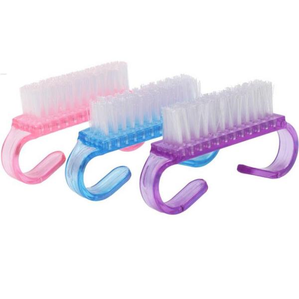 Plastic Handle Nail Brush with Four Rows of Nylon Bristles Easy to and Effective
