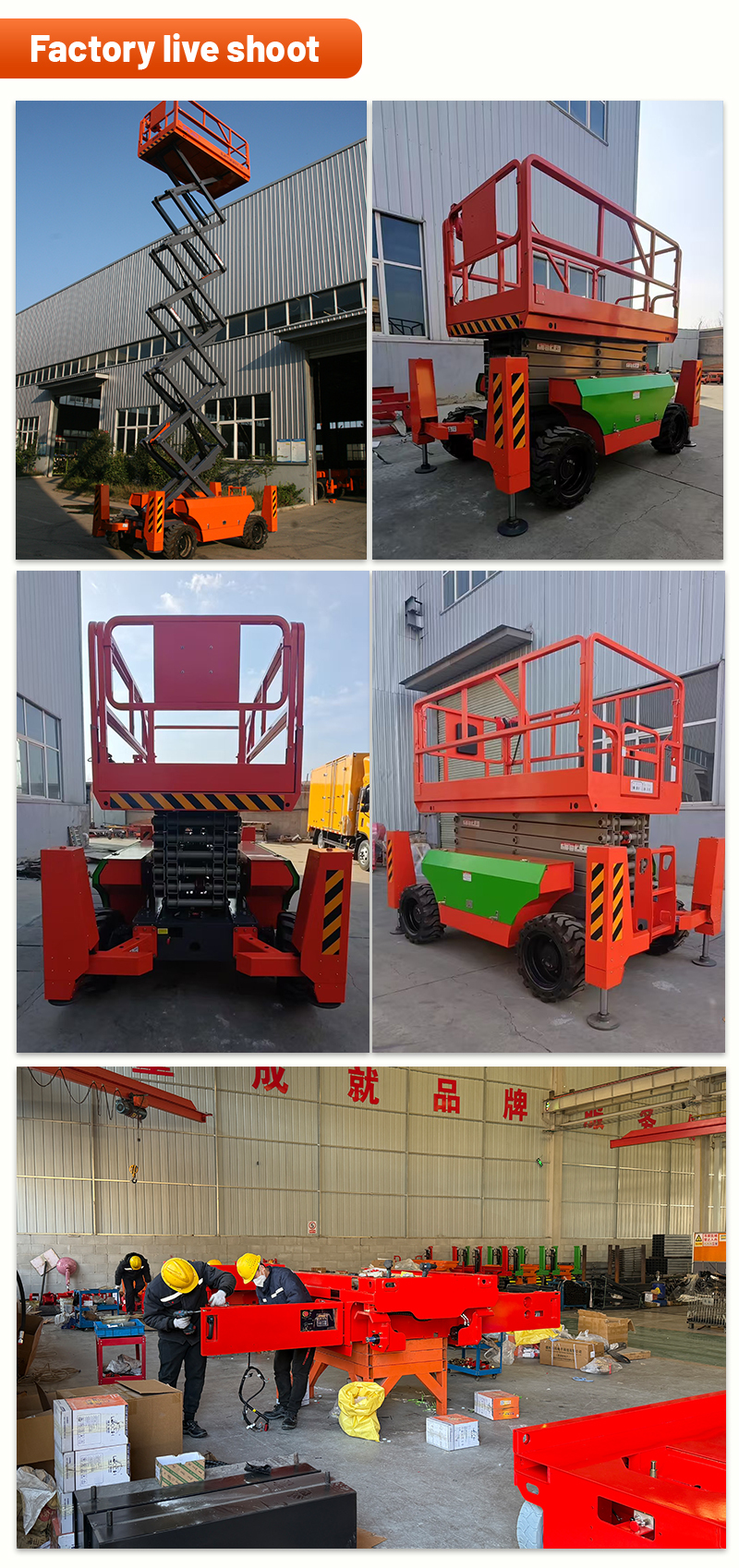 Advanced Off Road Upright Scissors Lift Platform Heavy Duty Rough Terrain ODM