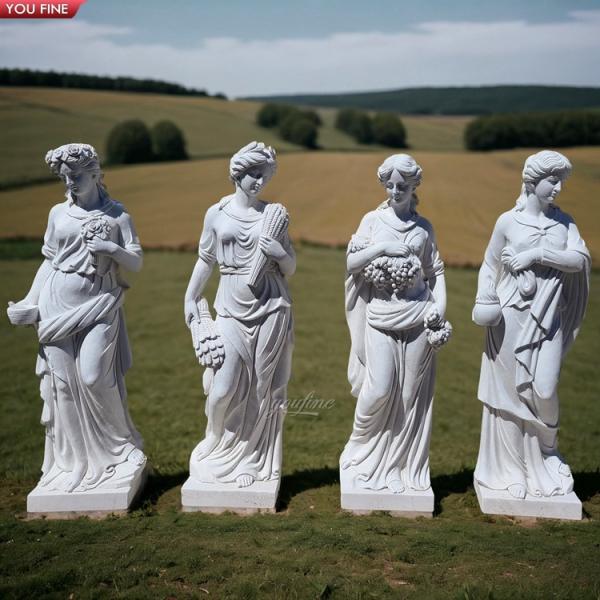 Life Size Natural White 4 Seasons Marble Statues