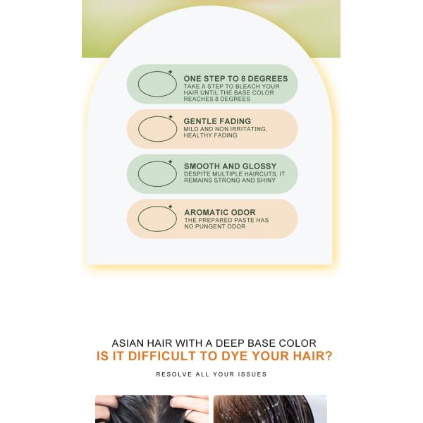 Piaochun Salon-Grade Hair Bleaching Powder – All Hair Suitable, Gentle Lightening, High-Quality Permanent Care Type