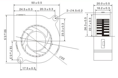 IP55 Waterproof 5V DC Blower Fan Durable Centrifugal Plastic Frame