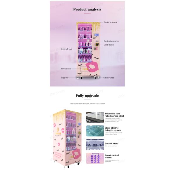 Customized Small Size Automatic Beauty Mini Vending Machine Lipgloss and Eyelashes Vending Machine