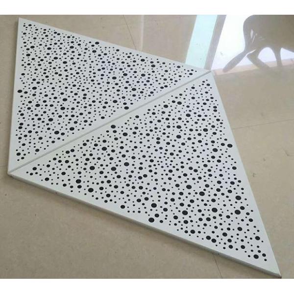 Perforated Acoustic Metal Ceiling Tiles Powder Coated Triangular For Convention Center
